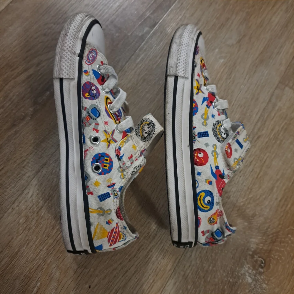 Converse All Star Chuck Taylor White Red Blue Colorful Kids Sneakers Size 2